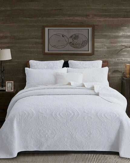 Reversible Ultra Soft 100% Cotton Bedspread Ensemble with Pillow Shams – Chic All-Season Quilted Bedding Set (3/5 Pieces)