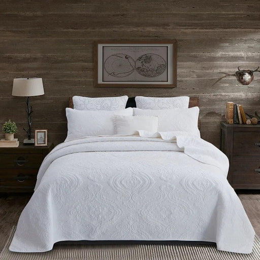 Reversible Ultra Soft 100% Cotton Bedspread Ensemble with Pillow Shams – Chic All-Season Quilted Bedding Set (3/5 Pieces)