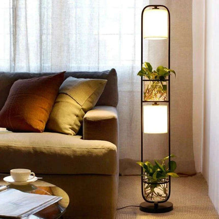 Botanical Elegance: Chic Table and Standing Lamp Set