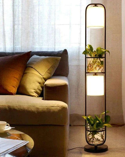 Botanical Elegance: Chic Table and Standing Lamp Set