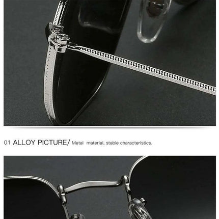 Chic Hexagonal Sunglasses with UV Protection and Timeless Style