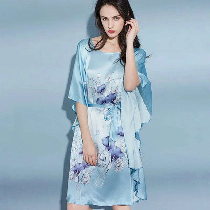 Silk Elegance: Luxurious 100% Pure Silk Nightgown Robe for Women