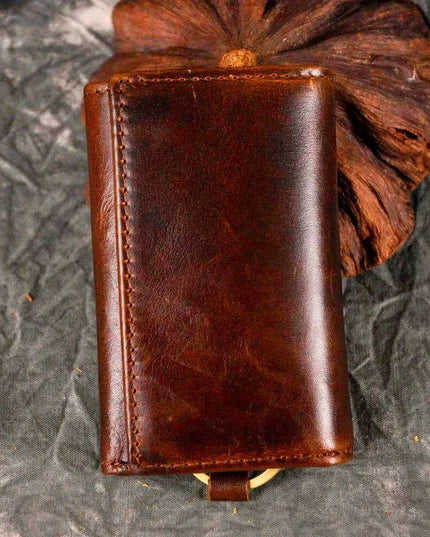 Elegant Leather Men's Multifunctional Wallet Set with Key Organizer and Remote Holder