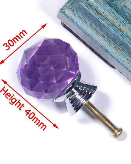 30mm Colorful Crystal Glass Drawer Pulls for Elegant Home Enhancement