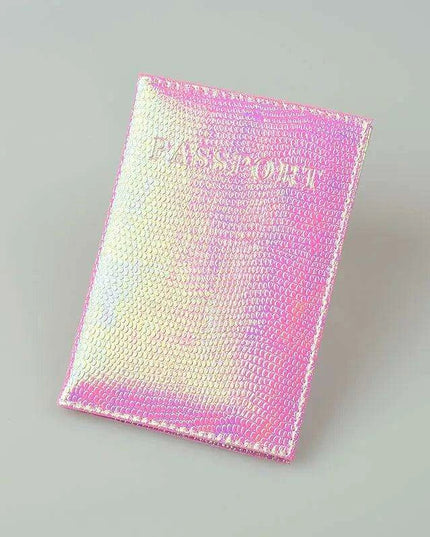Stylish PU Leather Passport Case with Charming English Word Designs - Essential Travel Companion