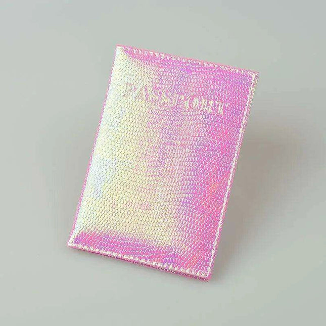 Stylish PU Leather Passport Case with Charming English Word Designs - Essential Travel Companion