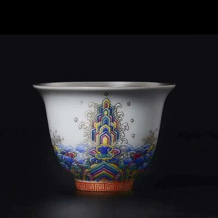 Exquisite Enamel and Silver Kungfu Tea Set - Heritage Elegance Collection