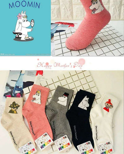 Moomin Chic Cotton Sock Slippers for Trendy Women