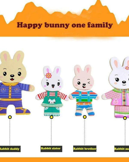 Charming Bear Adventure Dress-Up Wooden Puzzle Set