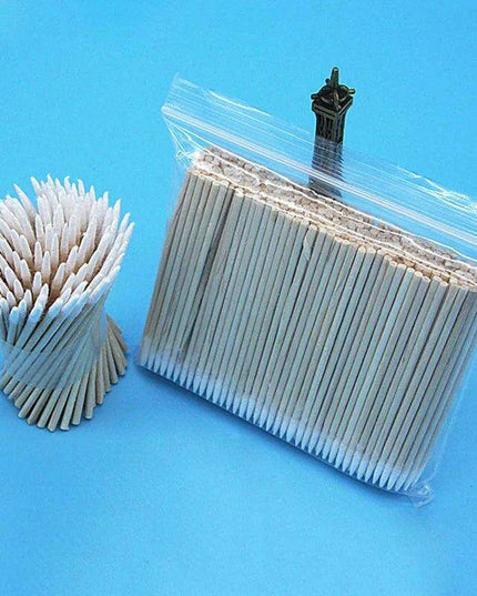 Premium Cotton Swabs with Wooden Handles - Essential Beauty Tool Collection