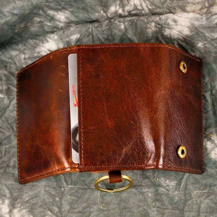 Elegant Leather Men's Multifunctional Wallet Set with Key Organizer and Remote Holder