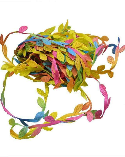 Lush Green Silk Leaf Garland - 10 Meters for Elegant Home Decor and Creative Crafts