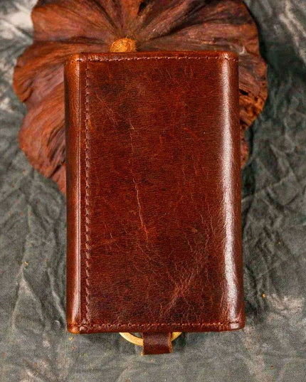 Elegant Leather Men's Multifunctional Wallet Set with Key Organizer and Remote Holder