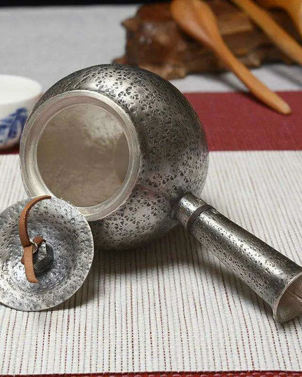 Luxurious Sterling Silver Tea Set with Artistic Cloisonne Accents and Advanced Filtration for an Elevated Tea Experience