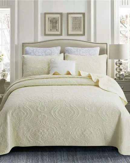 Reversible Ultra Soft 100% Cotton Bedspread Ensemble with Pillow Shams – Chic All-Season Quilted Bedding Set (3/5 Pieces)