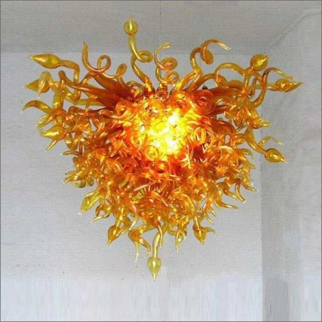 Customizable Handcrafted Glass Chandelier Inspired by Dale Chihuly with LED Lighting Options