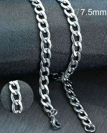 Sleek Urban Style: Men's Black and Gold Stainless Steel Link Necklace