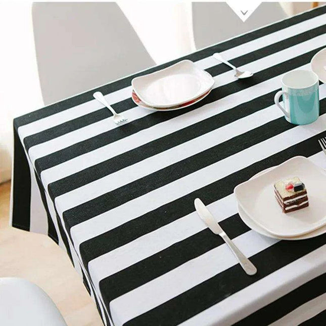Stylish Striped Canvas Tablecloth | Timeless Elegance and Durability