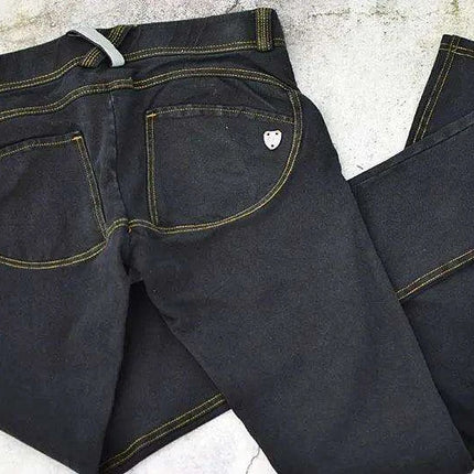 Urban Glam Black Sequin Plaid Skinny Jeans - Chic Street Style