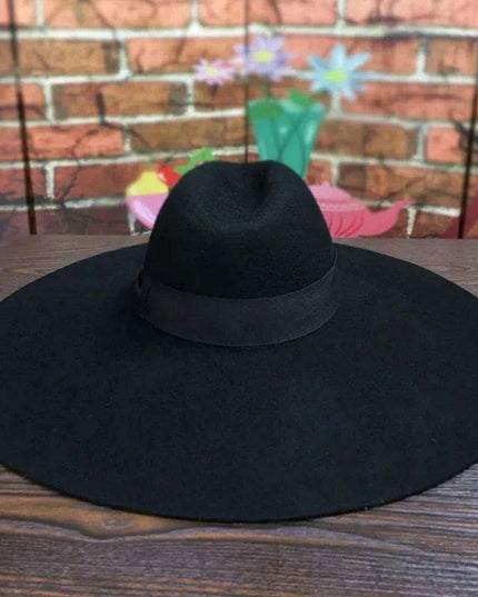 Elegant Women's Wide Brim Wool Felt Fedora Hat with Sophisticated Ribbon Detail - Perfect for Celebrations and Formal Events