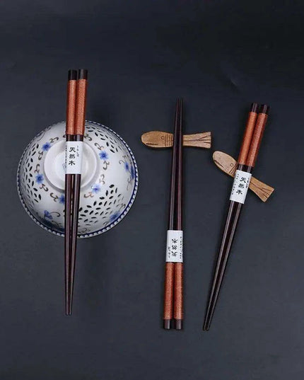 Sophisticated Bamboo Chopsticks Set with Stylish Rack for Elegant Dining Experience