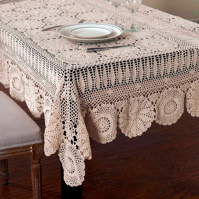 Shop1102625912 Handmade Cotton Crochet Lace Tablecloth - Multiple Size