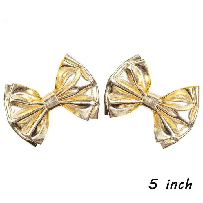 Chic Vintage Gold Hair Bows Collection - Stylish Accessories for Trendy Kids