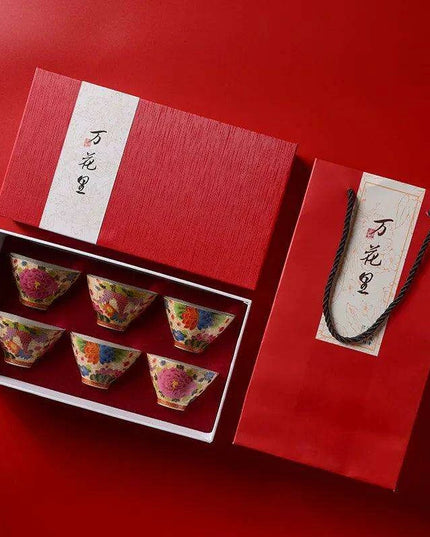 Exquisite Enamel and Silver Kungfu Tea Set - Heritage Elegance Collection