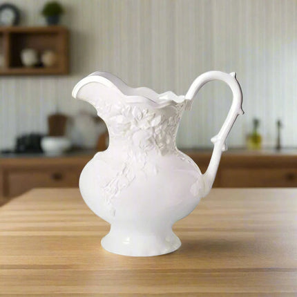 Sophisticated Rose-Embossed Ceramic Coffee Mug Set with Matching Plates and Bowls - Elevate Your Dining Experience