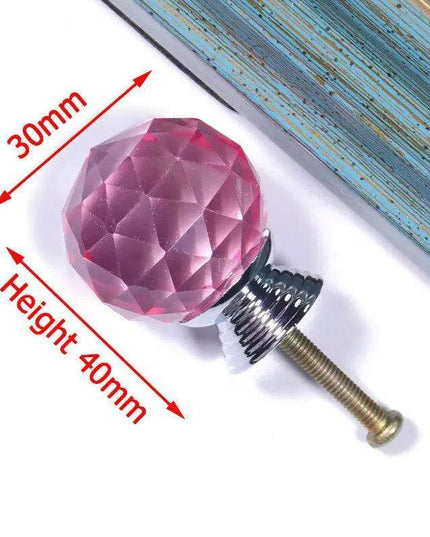30mm Colorful Crystal Glass Drawer Pulls for Elegant Home Enhancement