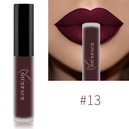 NICEFACE Matte Liquid Lipstick Waterproof Long Lasting Lip Gloss Tint Sexy Red Nude Purple Metallic Lipsticks Makeup Cosmetics niceface-matte-liquid-lipstick-waterproof-long-lasting-lip-gloss-tint-sexy-red-nude-purple-metallic-lipsticks-makeup-cosmetics