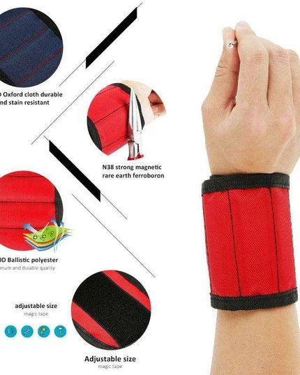 Magnetic Tool Organizer Set with Wristband and Storage Bag for DIY and Electrical Work