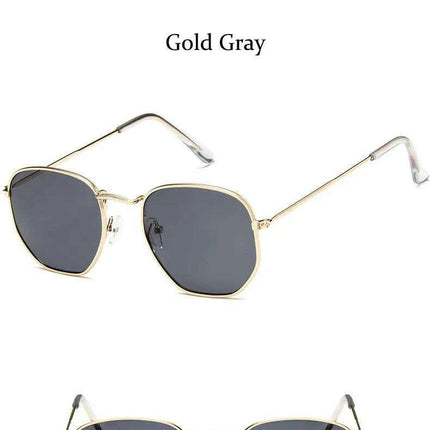 Chic Hexagonal Sunglasses with UV Protection and Timeless Style