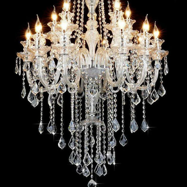 Stunning K9 Crystal Chandelier for Opulent Staircases and Lobbies - Options for 12, 15, 18, and 24 Lights
