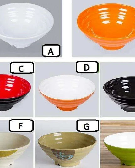 Set of 100 - 8-Inch Elegant Melamine Bowls for Authentic Korean and Japanese Dining - Perfect for Home and Restaurant Use