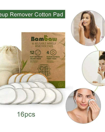 Eco-Friendly Velvet & Bamboo Charcoal Makeup Remover Pads Set