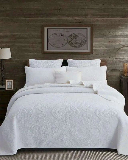 Reversible Ultra Soft 100% Cotton Bedspread Ensemble with Pillow Shams – Chic All-Season Quilted Bedding Set (3/5 Pieces)