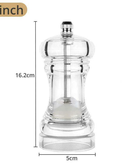 Versatile Clear Acrylic Pepper Mill with Adjustable Grinding Settings