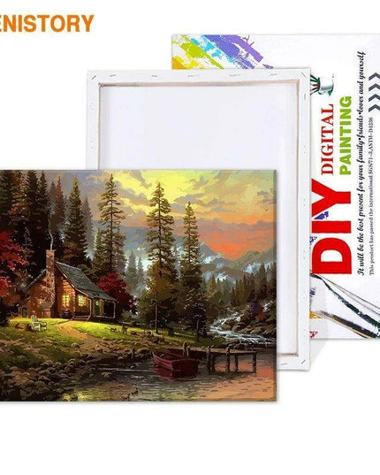 Customizable Landscape Art Creation Kit: Design Your Own Masterpiece with Framing Choices - Complete DIY Home Decor Set