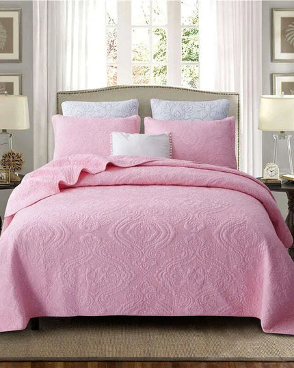 Reversible Ultra Soft 100% Cotton Bedspread Ensemble with Pillow Shams – Chic All-Season Quilted Bedding Set (3/5 Pieces)