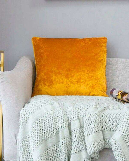 Plush Golden Velvet Pillow Cover Set - Perfect for Home, Vehicle, and Office Elegance