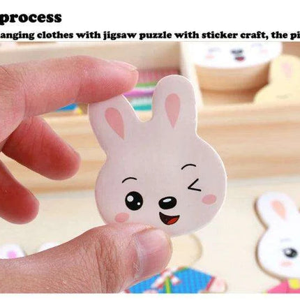 Charming Bear Adventure Dress-Up Wooden Puzzle Set