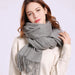 Chic Beige Wool Scarf with Tassel Detail - Elegant Neck Warmer for Women