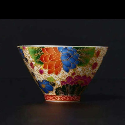 Exquisite Enamel and Silver Kungfu Tea Set - Heritage Elegance Collection