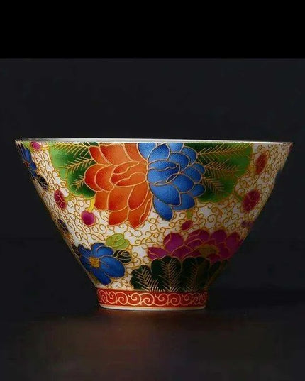 Exquisite Enamel and Silver Kungfu Tea Set - Heritage Elegance Collection