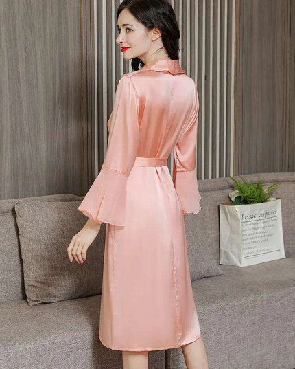 Luxe Silk Sleep Robe - Chic Women's Bathrobe for Warm Weather Relaxation