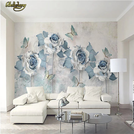 Très Elite Retro 3D Flower Oil Painting Wall Art Mural for Living Room