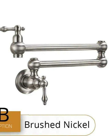 Brass Pot Filler Faucet with Flexible Swing Arm and Dual Joint Spout - Elevate Your Cooking Experience