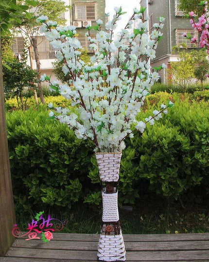 Elegant Artificial Peach Blossom Silk Flower Branches for Weddings and Home Decor