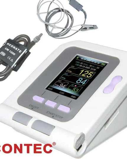 Pet Health Vital Signs Monitor: Veterinary Blood Pressure & SpO2 Device with LCD Display and Data Management